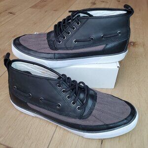 Polo Ralph Lauren Parkstone Low Size 11.5 D Black Leather Duck Boat Shoes READ